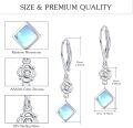wholesale 925 Sterling Silver Opalite Cubic Zirconia Shape Flower Design Leverback Earrings-0-4