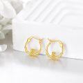 wholesale 10K Gold Piglet Floral Hoop Earrings - Fine for Women & Girls-0-2