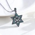 wholesale 925 Sterling Silver & Black Turquoise Star of David Yin Yang Pendant Necklace Judaica Gift for Her-0-1