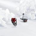 wholesale 925 Sterling Silver Heart Hand Claw Stud Earrings Red Crystal Gothic  for Women-0-2