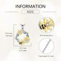 wholesale 925 Sterling Silver & Crystal Sunflower Bee Necklace - Adjustable Chain, Elegant Gift for Bee Lovers-0-2