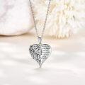 wholesale 925 Sterling Silver Angel Wing Heart Pendant Necklace - Guardian Angel Memorial Sympathy  for Women and Girls-0-2