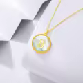 wholesale Gold 925 Sterling Silver Mother of Pearl Initial B Pendant Necklace Wholesale for Women-0-1