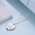 wholesale 925 Sterling Silver Heart-Shaped Pendant with Purple Stone - Always Remember You're Braver Motivational Jewelry for Women-0-1