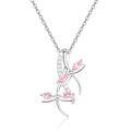 wholesale 925 Sterling Silver Pink Sapphire And Zircon Flower Necklace-0-0
