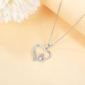 wholesale 925 Sterling Silver Heart-Shaped Pendant with Cubic Zirconia Necklace for Women-0-2