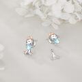 wholesale 925 Sterling Silver Cat Stud Earrings with Heart and Bow Design for Women-0-3
