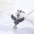 wholesale 925 Sterling Silver Eagle Cross with American Flag Design Pendant Necklace for Men & Women-0-5