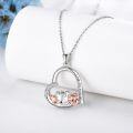 wholesale 925 Sterling Silver Koala Family Love You Forever Heart Pendant Necklace for Women Girls Gifts-0-1