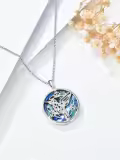 TOUPOP Sterling Silver Abalone Celtic Knot Cremation Urn Pendant w/Funnel-0-3
