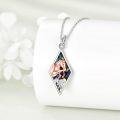 wholesale 925 Sterling Silver Abalone Shell Cubic Zirconia-Shaped Horse Pendant Necklaces for Women's Gifts-0-1
