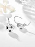 wholesale 925 Sterling Silver Soccer Ball Sporty Leverback Earring for Women-0-1