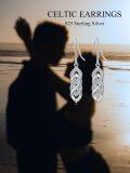 wholesale 925 Sterling Silver Celtic Knot Dangle Drop Earrings for Women - Irish  Ideas-0-4