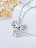 wholesale 925 Sterling Silver Penguin Angel Heart Pendant Necklace for Women-0-4