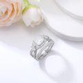 wholesale 925 Sterling Silver 1ct Princess Cut Moissanite Wedding Ring Set White Gold-0-3