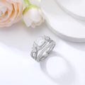 wholesale 925 Sterling Silver Princess Cut Zircon Ring Set-0-3