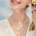 wholesale 925 Sterling Silver Bunny Pendant Necklace With Moonstone-0-4