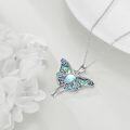 wholesale 925 Sterling Silver Butterfly Pendant with Mother of Pearl Inlay Necklaces for Women s-0-3