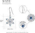 wholesale 925 Sterling Silver Blue Crystal Snowflake Dangle Drop Earrings - Holiday s for Women-0-3