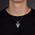 wholesale 925 Sterling Silver 925 Norse Dragon Head Arrowhead Pendant on Black Braided Leather Cord for Men-0-4