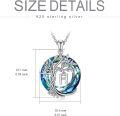 wholesale Sterling Silver Crystal Tree of Life Initial Necklace Mother s Day Gift - Rhodium Plated-0-131