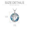 wholesale 925 Sterling Silver Blue Crystal Tree of Life Initial Necklace Family Letter Pendant Birthday Mother s Day Gifts for Her-0-131