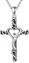 wholesale Cross Mustard Seed Necklace 925 Sterling Silver Faith Christian Jewelry Christmas Gifts For Women Her -0-0
