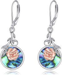 wholesale  Sterling Silver Gemstone Dangle Earrings for Women Jewelry Gifts ( chars)-Rose