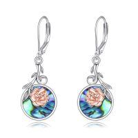 wholesale  Sterling Silver Gemstone Dangle Earrings for Women Jewelry Gifts ( chars)-Rose
