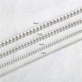 wholesale Sterling Silver White Gold Plated 3mm Flat Cuban Link Curb Chain Necklace 18 26 -0-1