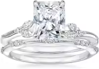 wholesale 14K 18K Gold Moissanite Bridal Ring Set Round Princess Pear Marquise Oval Emerald Radiant Cut 1 4ct D VVS1 (4 12)-Radiant Cut