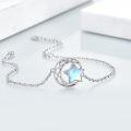 wholesale 925 Sterling Silver Star & Moon Stone Charm Bracelet for Women Girls Birthdays Gift Jewelry Accessories-0-2