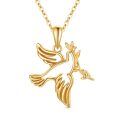 wholesale 14K Gold Metal Dove Necklace with Olive Branch Pendant - Peaceful  for Her-0-0