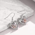 wholesale 925 Sterling Silver Heart Unicorn Girl Drop Dangle Earrings Animal s for Women-0-4