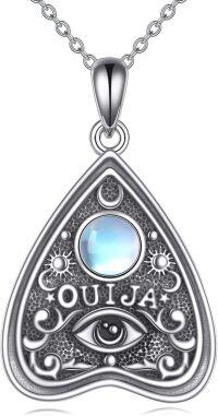 wholesale 925 Sterling Silver Triangle Moonstone Ouija Board Pendant Necklace-A-Ouija Board