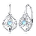 wholesale 925 Sterling Silver Moonstone Celtic Knot Drop Earrings Platinum Plated Teardrop Dangle Jewelry-0-0