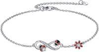 wholesale 925 Sterling Silver Infinity Love Ladybug Flower Charm Bracelet for Women-Ladybug-1