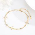 wholesale Gold 925 Sterling Silver Cross Anklet - Faith Christian Religious  for Women-0-3
