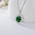TOUPOP Sterling Silver Emerald Pendant Necklace Jewelry Gifts For Women-0-3