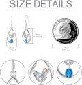 wholesale 925 Sterling Silver Teardrop Earrings with Chicken Birthstone Dangle Hen s for Women-0-4