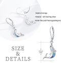 wholesale 925 Sterling Silver Blue Crystal Dolphins Leverback Drop Earrings-0-1
