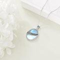 wholesale 925 Sterling Silver Blue Moonstone Vintage Filigree Oval Pendant Necklace -0-3