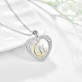 wholesale 925 Sterling Silver Moonstone Cat Pendant Necklace - Cute Kitten Crescent  for Women Girls-0-3