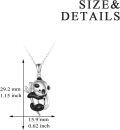 wholesale 925 Sterling Silver Cute Red Panda Raccoon Cow Pendant Necklace for Women-0-3