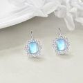 wholesale 925 Sterling Silver Blue Opal Halo Drop Earrings for Women -0-3
