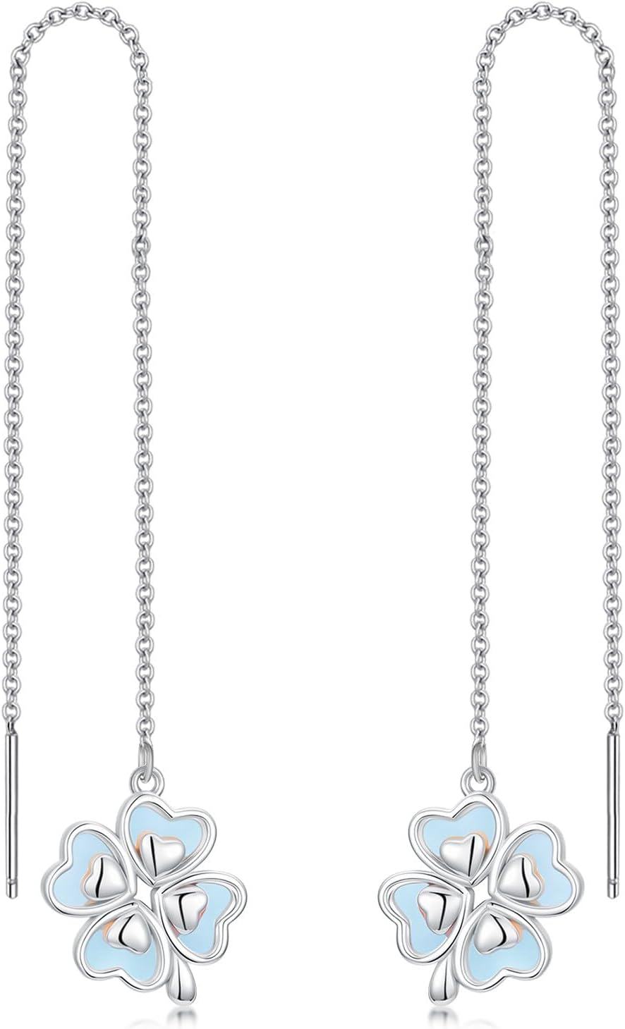 wholesale 925 Sterling Silver Clover Drop Earrings for Women Gifts-0-0
