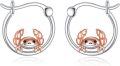 wholesale 925 Sterling Silver Cute Crab Hoop Earrings Gift for Girls and Women-0-0