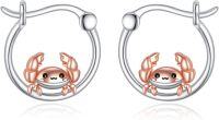 wholesale 925 Sterling Silver Cute Crab Hoop Earrings Gift for Girls and Women-O-Crab