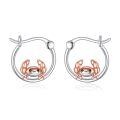 wholesale 925 Sterling Silver Cute Crab Hoop Earrings With Rose Gold Crab Design-0-0
