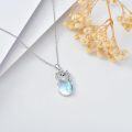 wholesale 925 Sterling Silver Moonstone Yorkshire Terrier Pendant Necklace for Women - Memorial-0-2